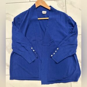 Chico’s royal blue cardigan, size 3 (XL)